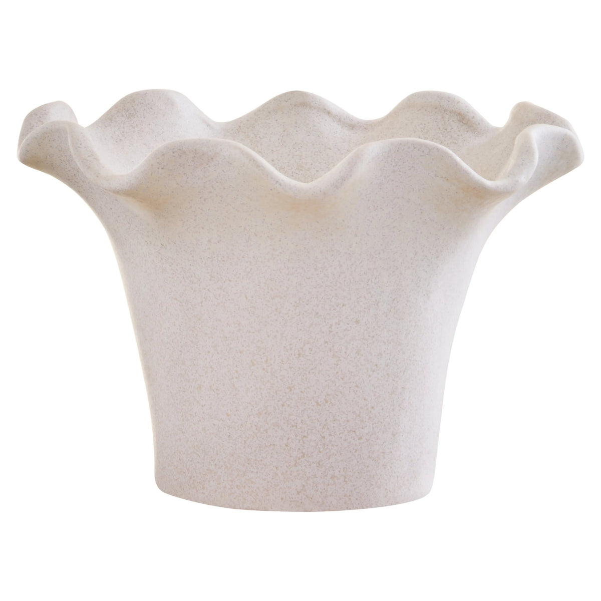 Cadence Cream Scalloped Edge Small Vase