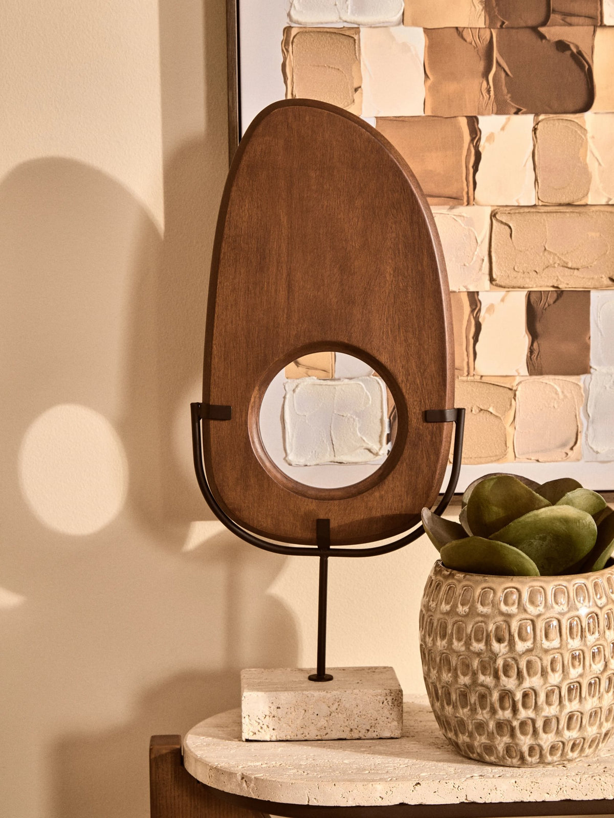 Bloom Large Cream Textured Ceramic Planter