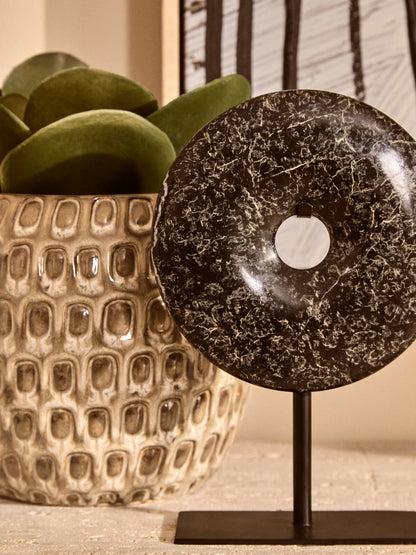 Bloom Large Cream Textured Ceramic Planter