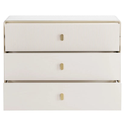Avenor Ivory Wood Veneer Three Drawer Chest