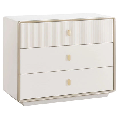 Avenor Ivory Wood Veneer Three Drawer Chest