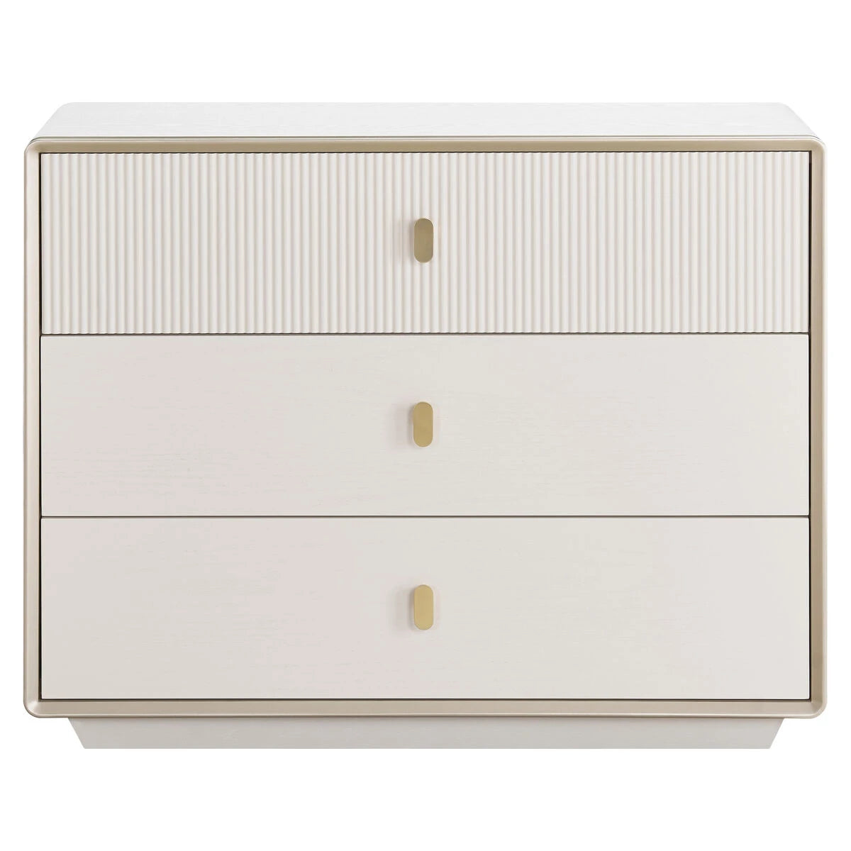 Avenor Ivory Wood Veneer Three Drawer Chest