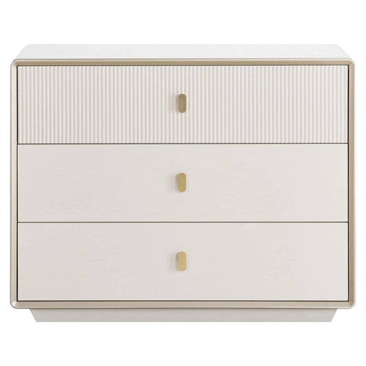 Avenor Ivory Wood Veneer Three Drawer Chest