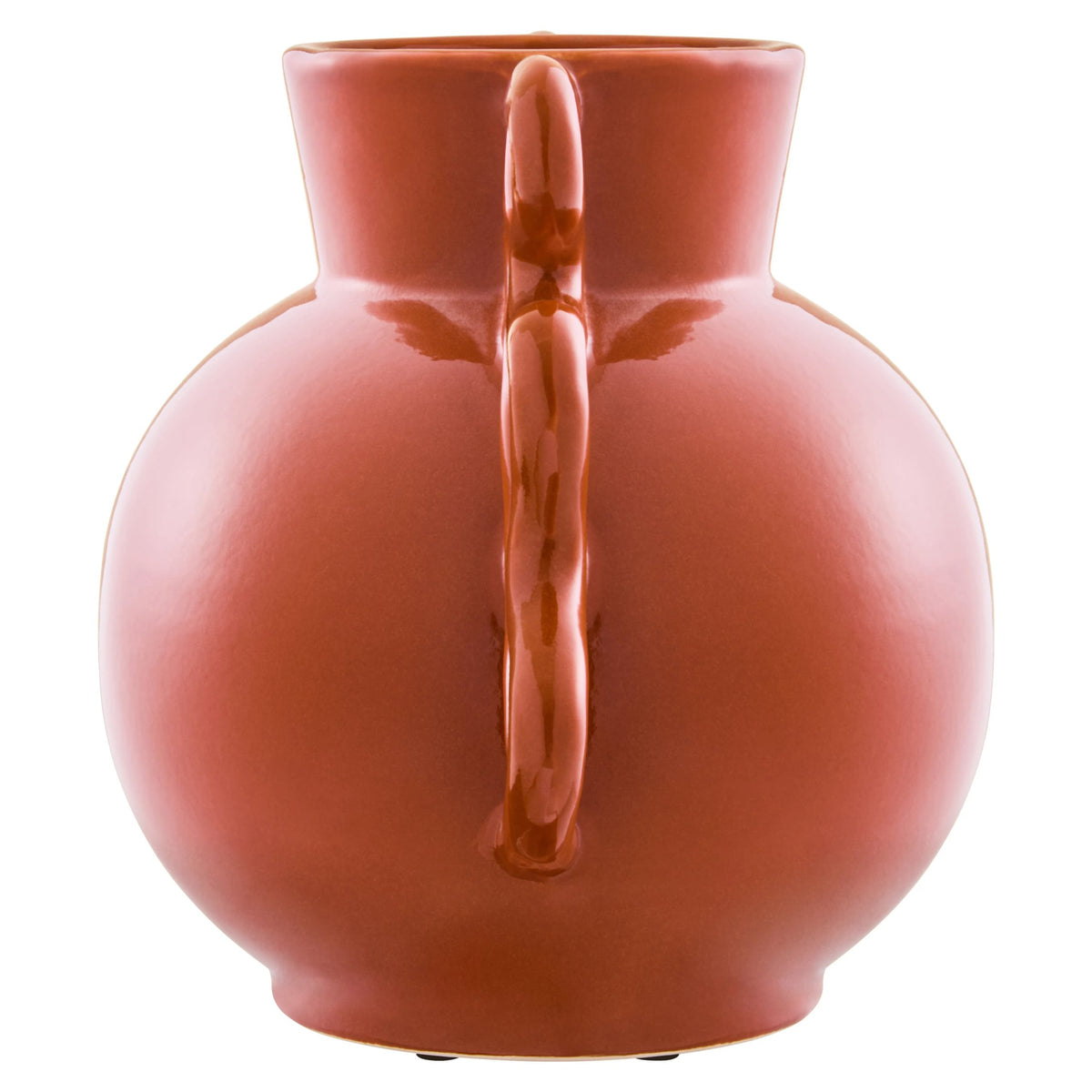 Cadence Burnt Orange Small Vase with Abstract Handles