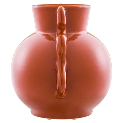Cadence Burnt Orange Small Vase with Abstract Handles