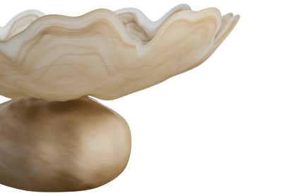 Lunelle Natural Fluted Glass Pedestal Bowl