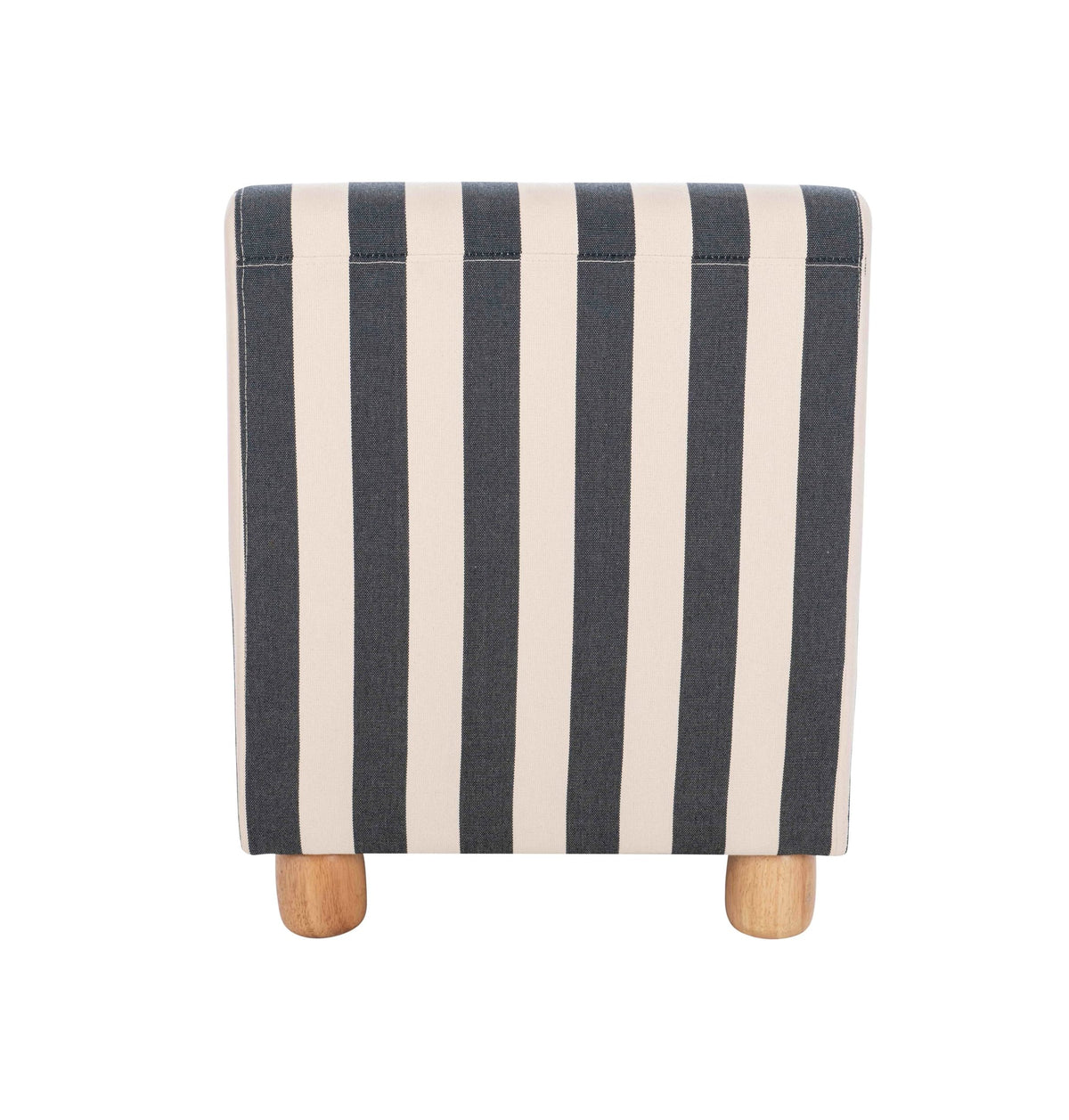 Bexley Black and White Stripe Armless Chair with Wooden Feet