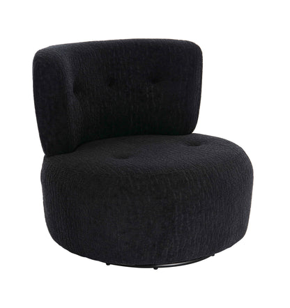 Pivot Black Textured Curved Swivel Lounge Chair