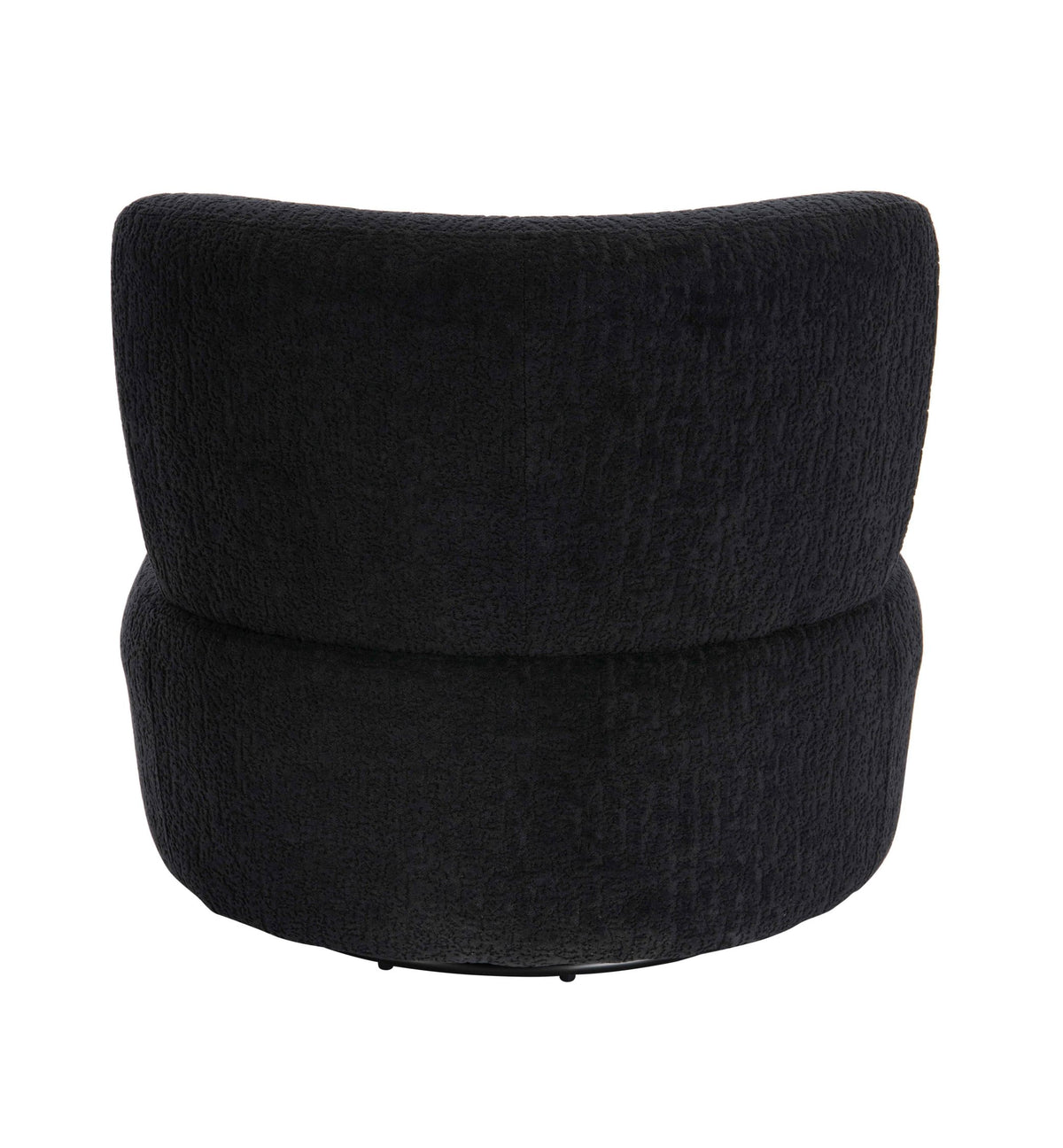 Pivot Black Textured Curved Swivel Lounge Chair