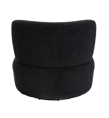 Pivot Black Textured Curved Swivel Lounge Chair