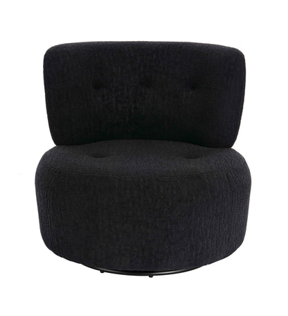 Pivot Black Textured Curved Swivel Lounge Chair