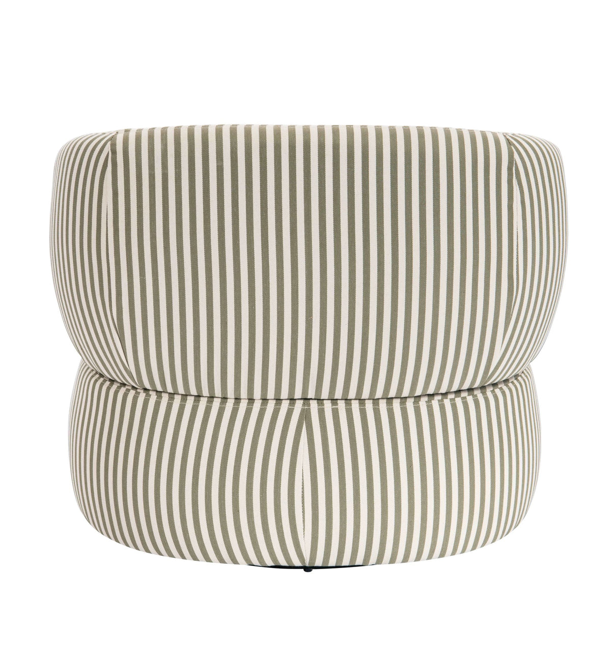 Avella Olive Green and White Stripe Swivel Lounge Chair