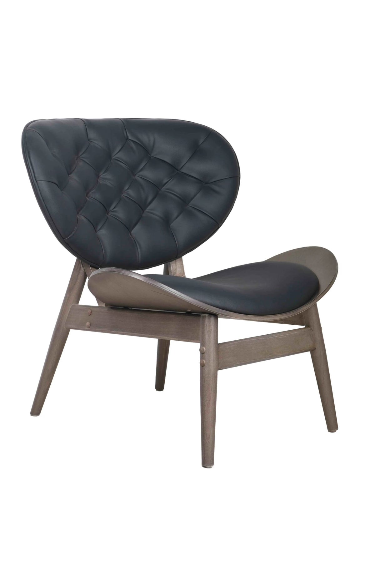 Ashbourne Black Leather Effect Chair with Elm Wood Frame