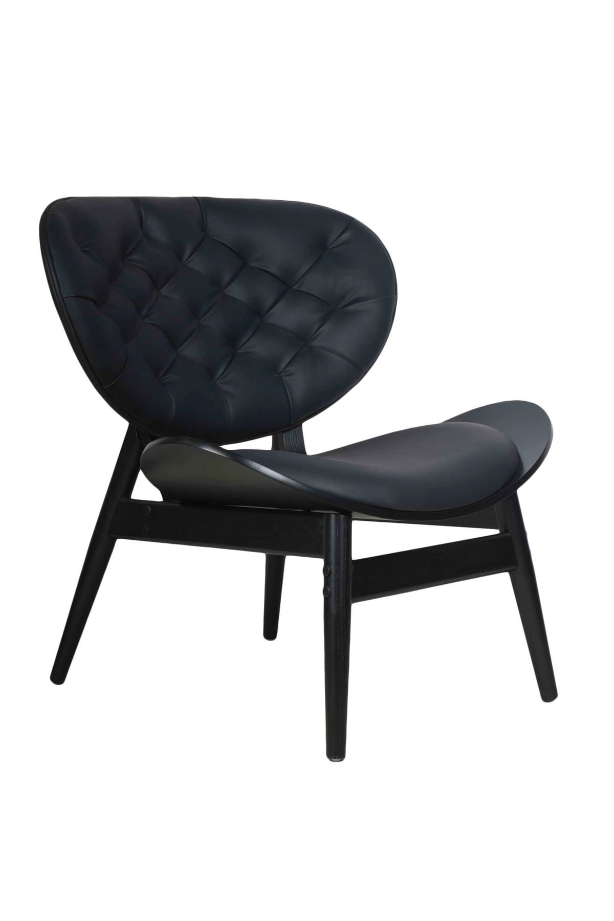 Ashbourne Black Leather Effect Chair with Elm Wood Frame