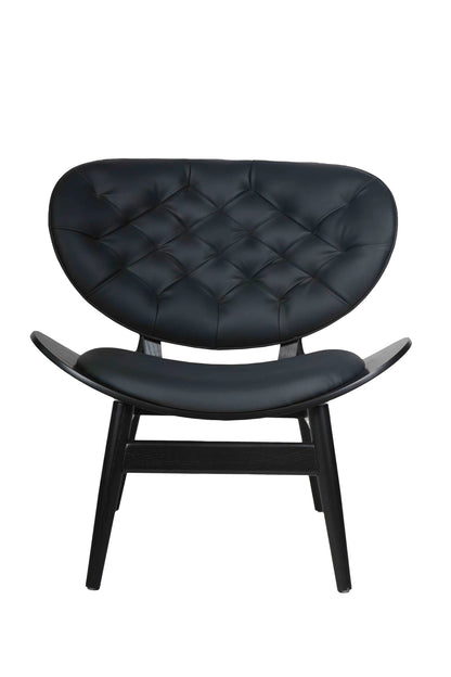 Ashbourne Black Leather Effect Chair with Elm Wood Frame