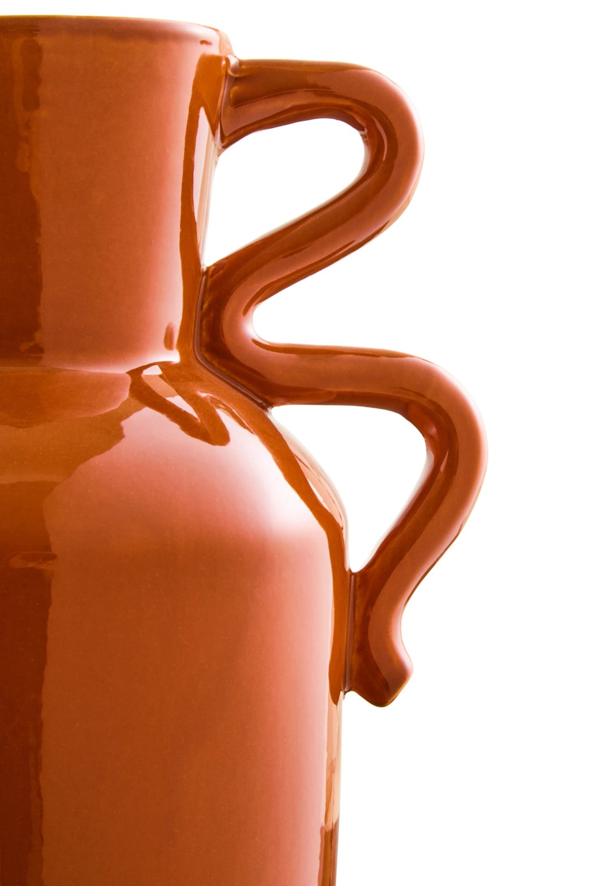 Cadence Burnt Orange Large Vase with Abstract Handles