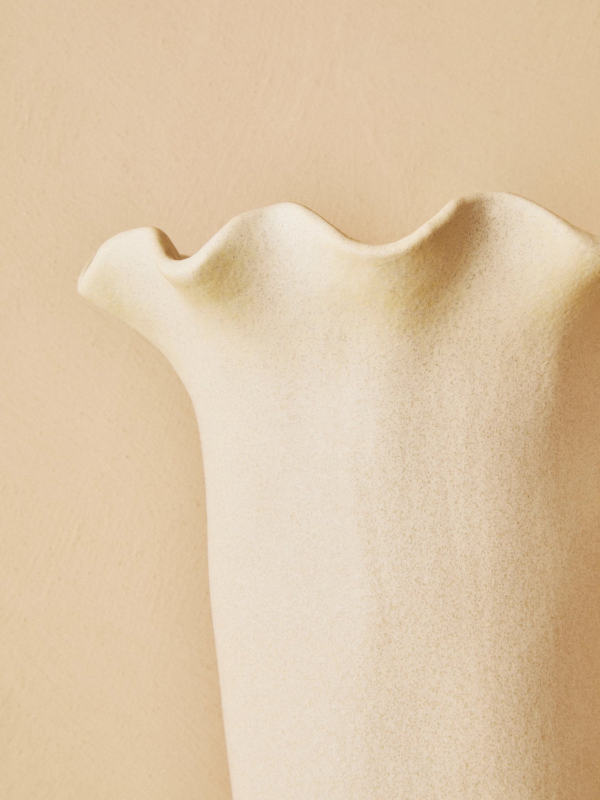 Cadence Cream Scalloped Edge Large Vase