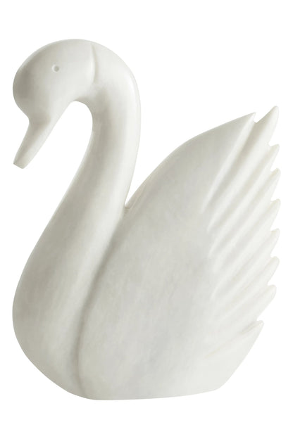 Carrara White Marble Decorative Swan