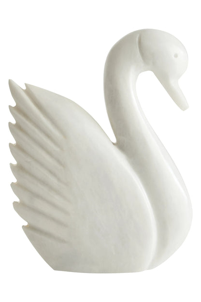 Carrara White Marble Decorative Swan