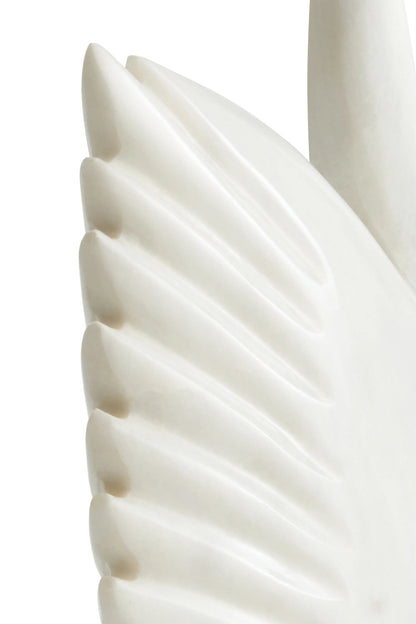 Carrara White Marble Decorative Swan