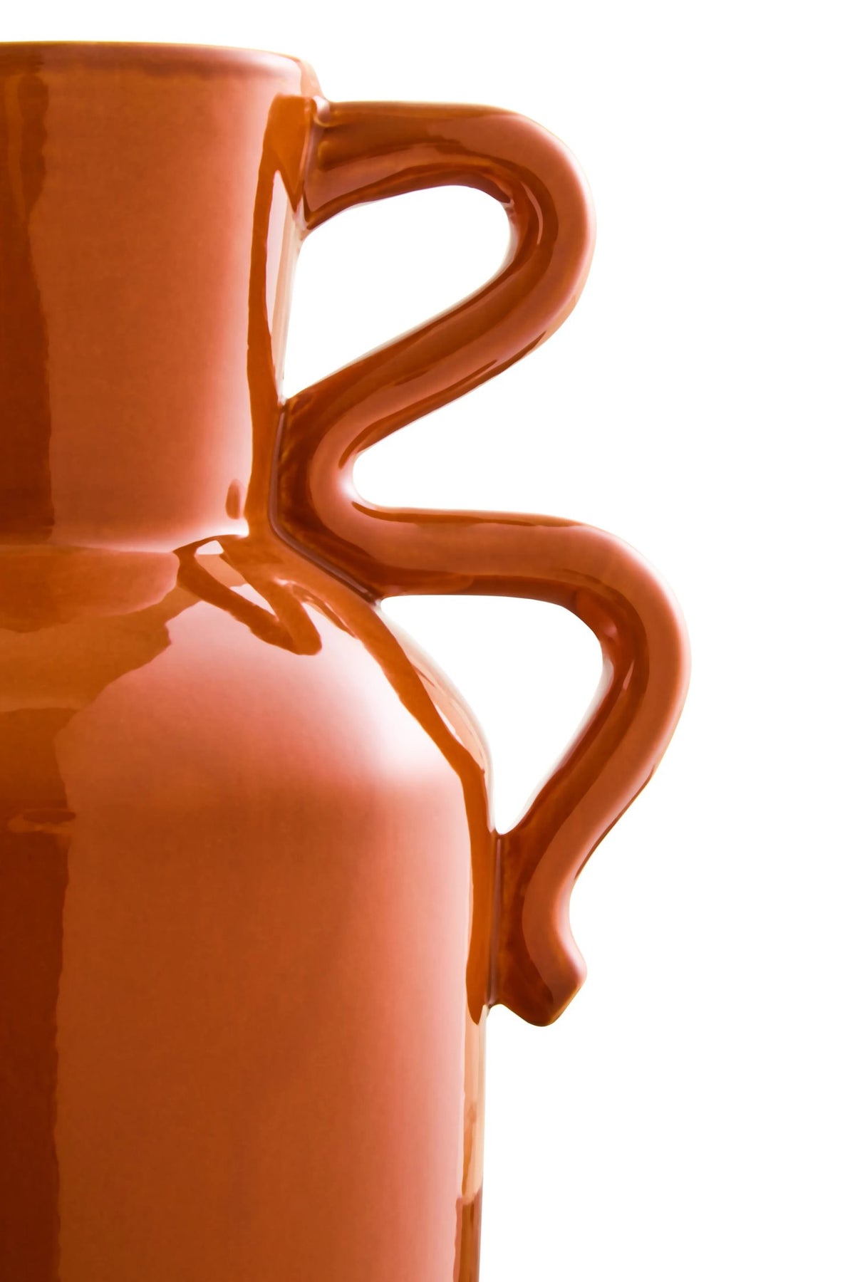 Cadence Burnt Orange Large Vase with Abstract Handles