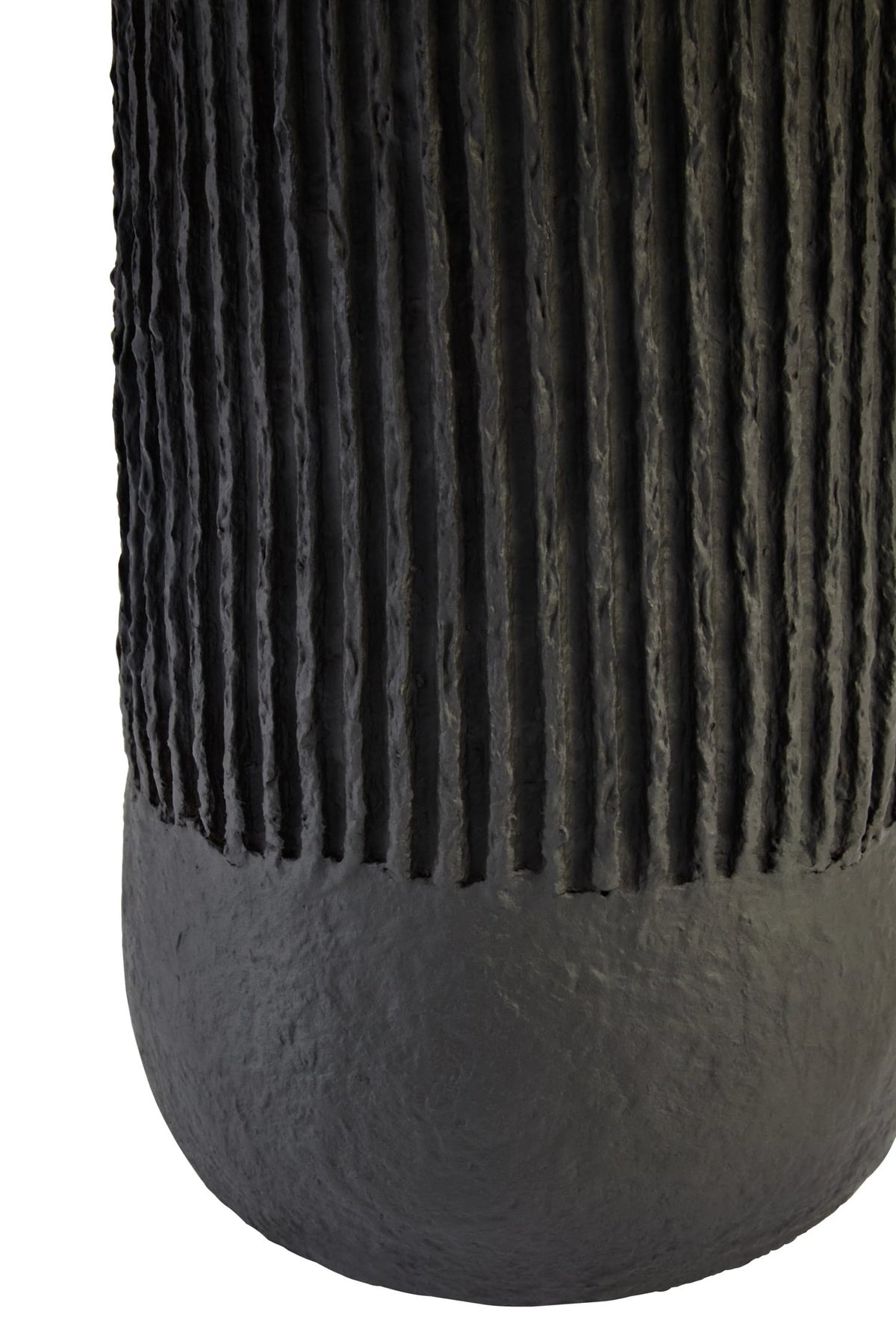 Vellum Black Etched Linear Design Papier Mache Table Lamp