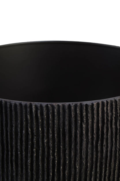 Vellum Black Etched Linear Design Papier Mache Table Lamp