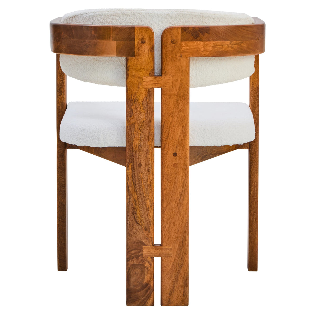 Garda Boucle Fabric and Mango Wood Dining Chair