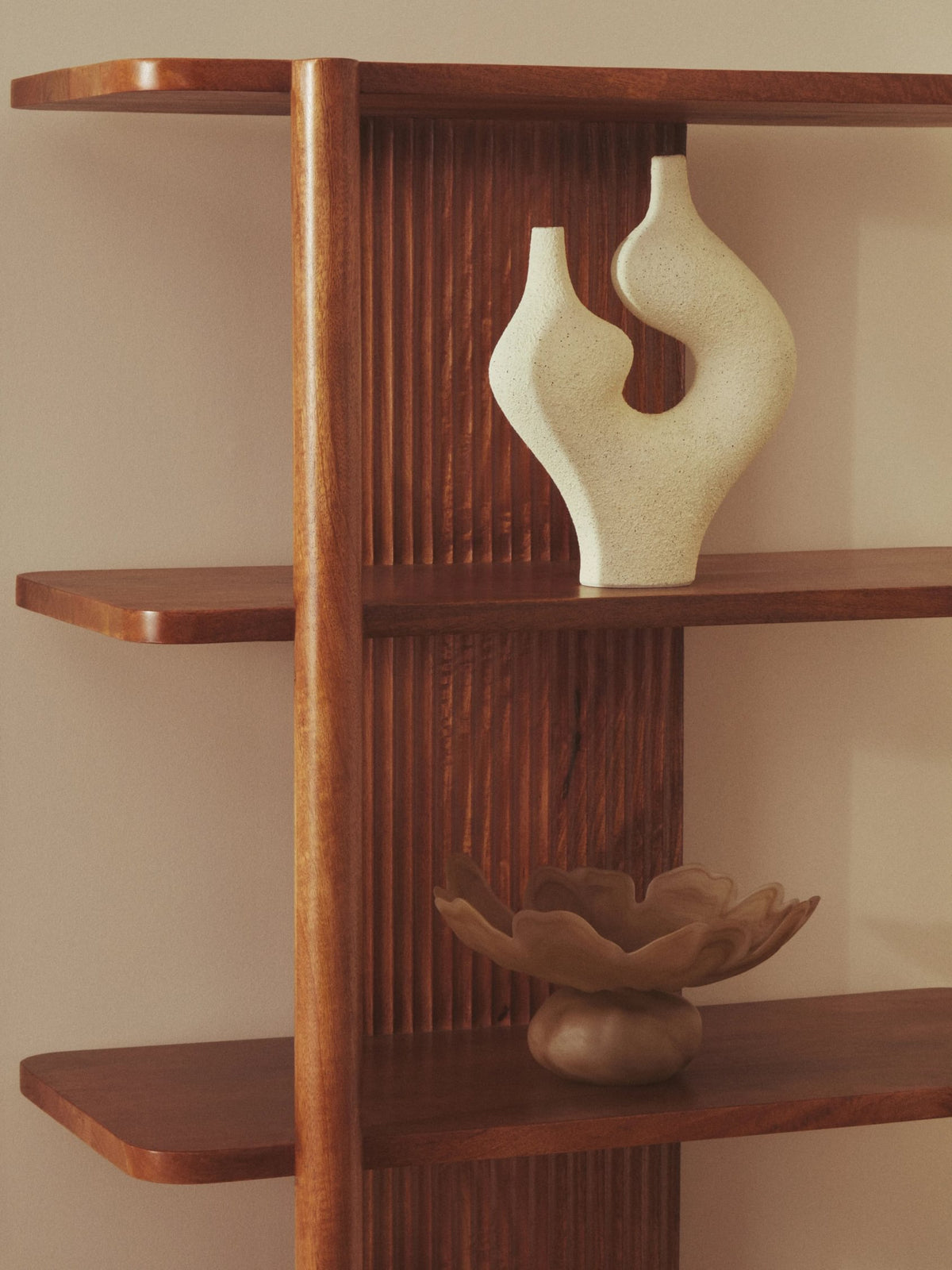 Garda Five Tier Mango Wood Shelf Unit