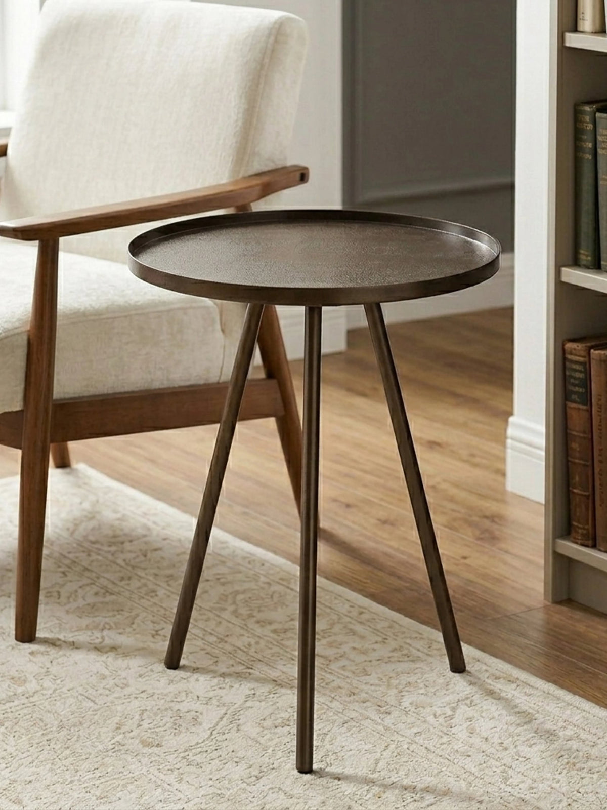 Aria Black Finish Side Table