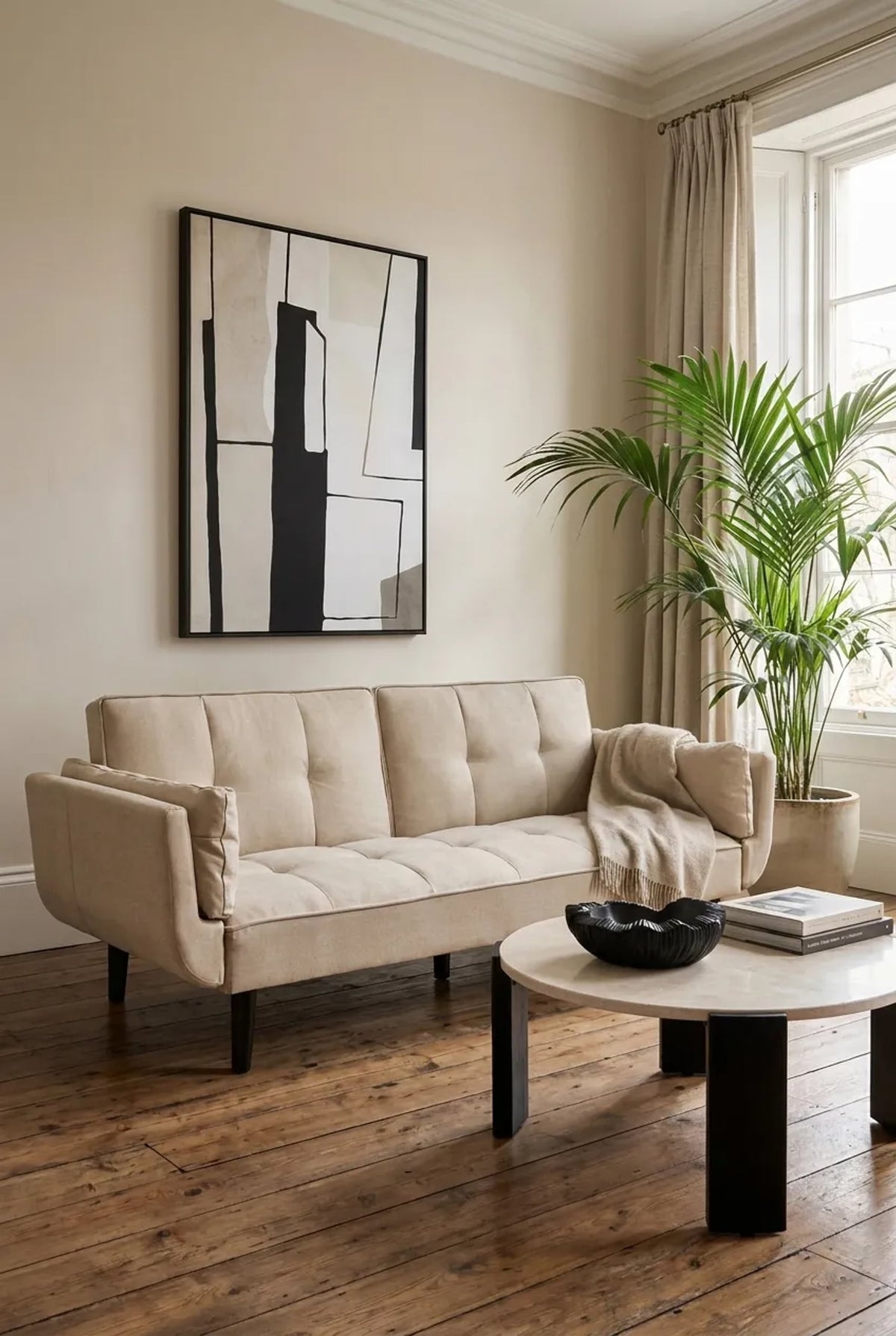 Marlowe 3 Seat Beige Sofa Bed
