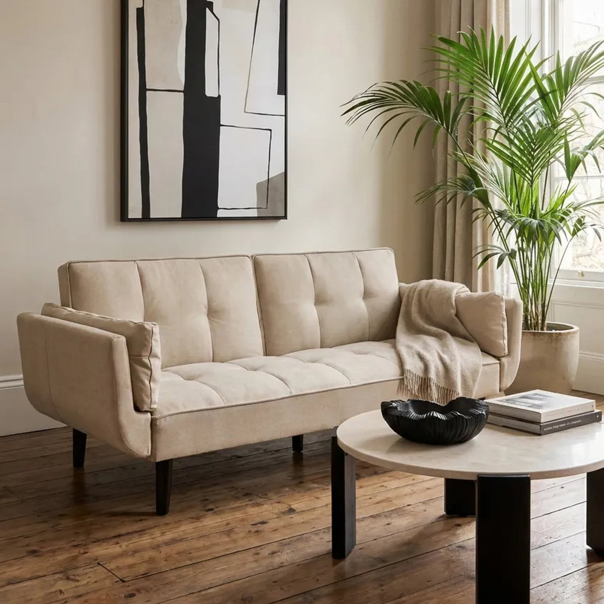 Marlowe 3 Seat Beige Sofa Bed