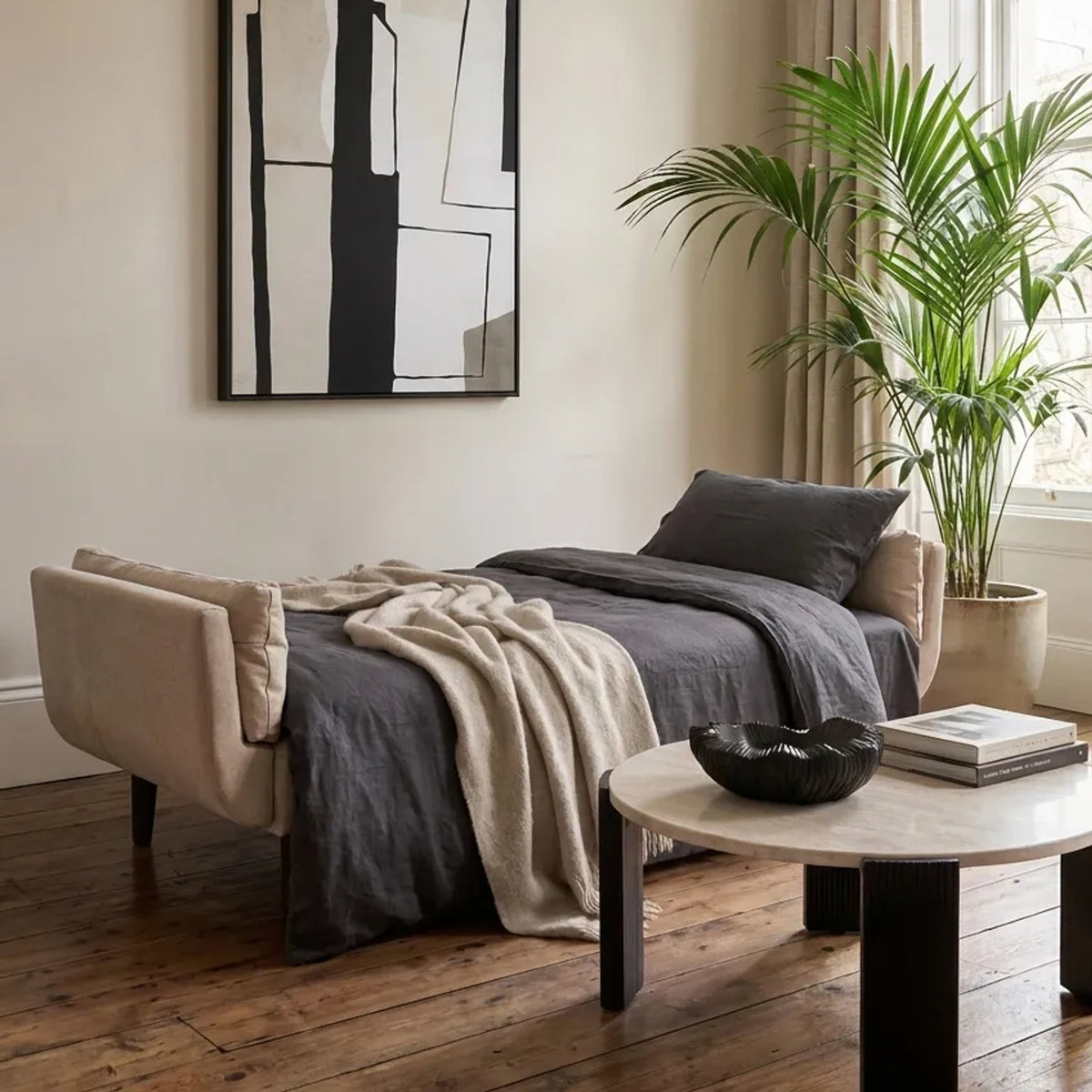 Marlowe 3 Seat Beige Sofa Bed
