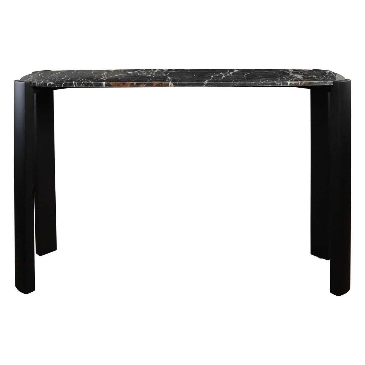 Iberia Black Marble Top and Acacia Wood Console Table