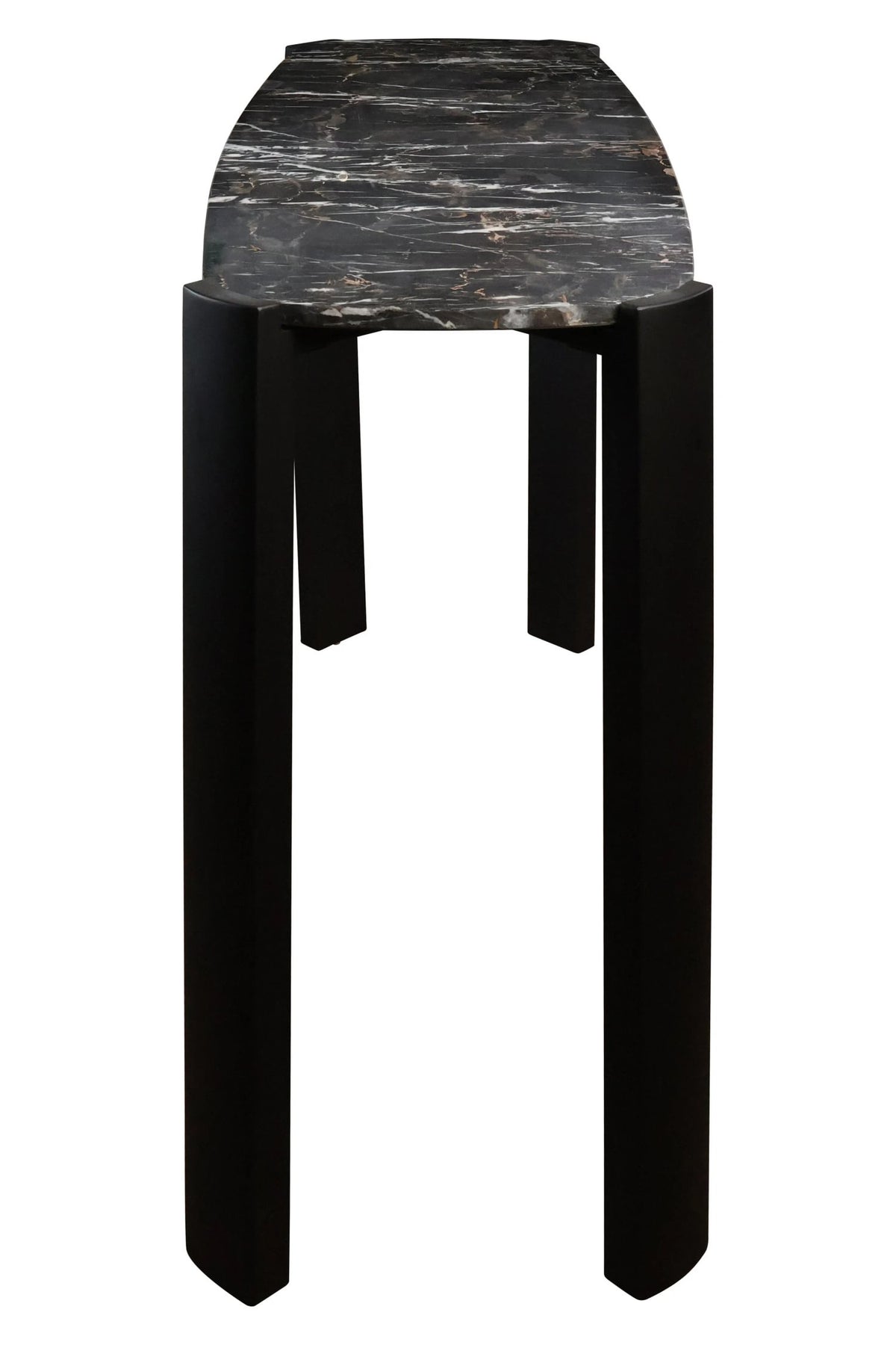 Iberia Black Marble Top and Acacia Wood Console Table