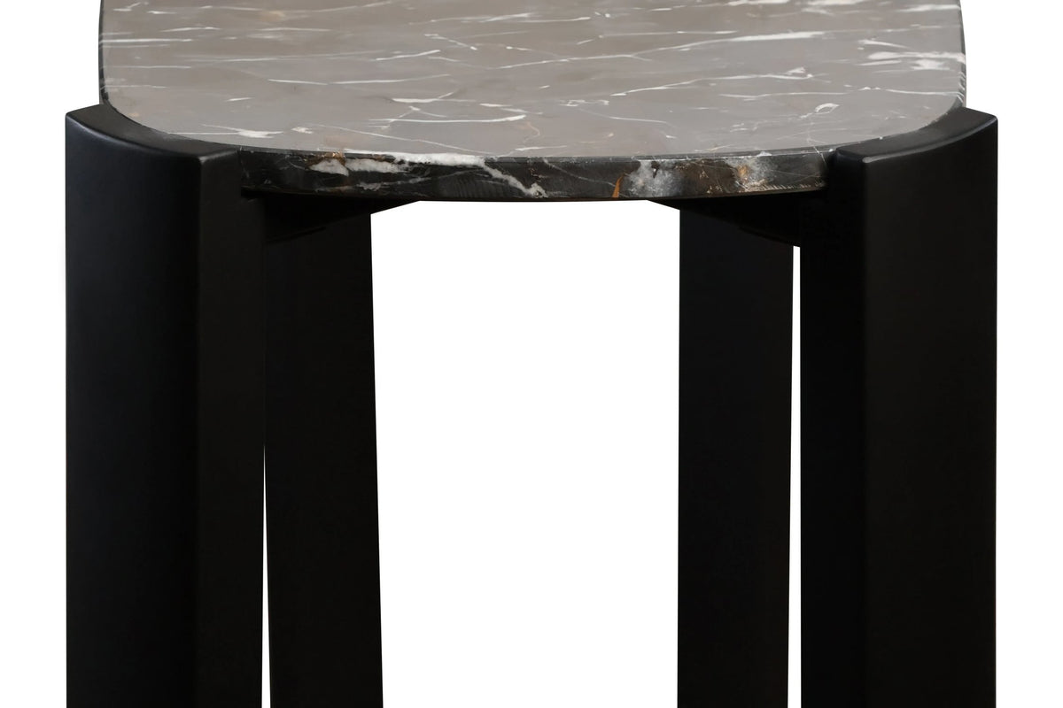 Iberia Black Marble Top and Acacia Wood Console Table
