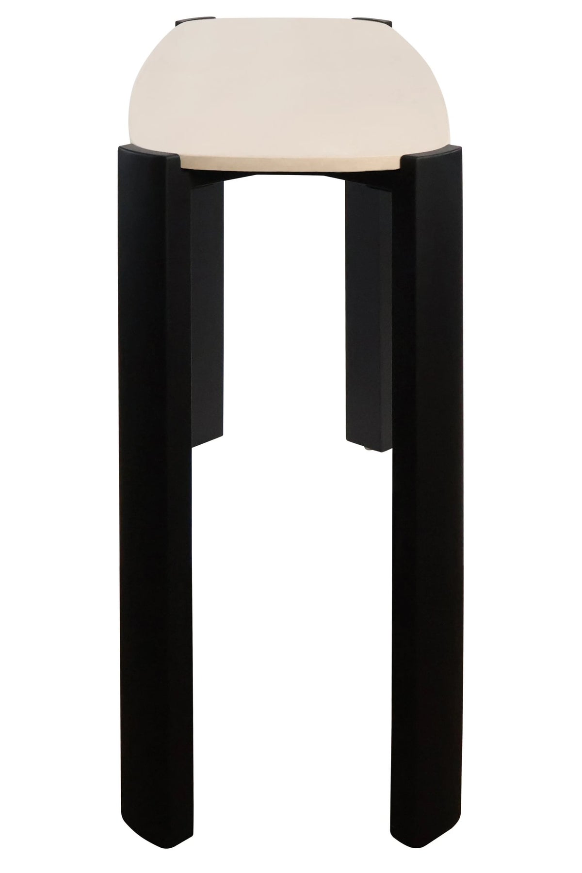 Iberia Cream Marble Top and Black Acacia Wood Console Table