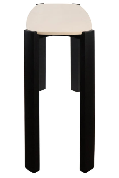 Iberia Cream Marble Top and Black Acacia Wood Console Table