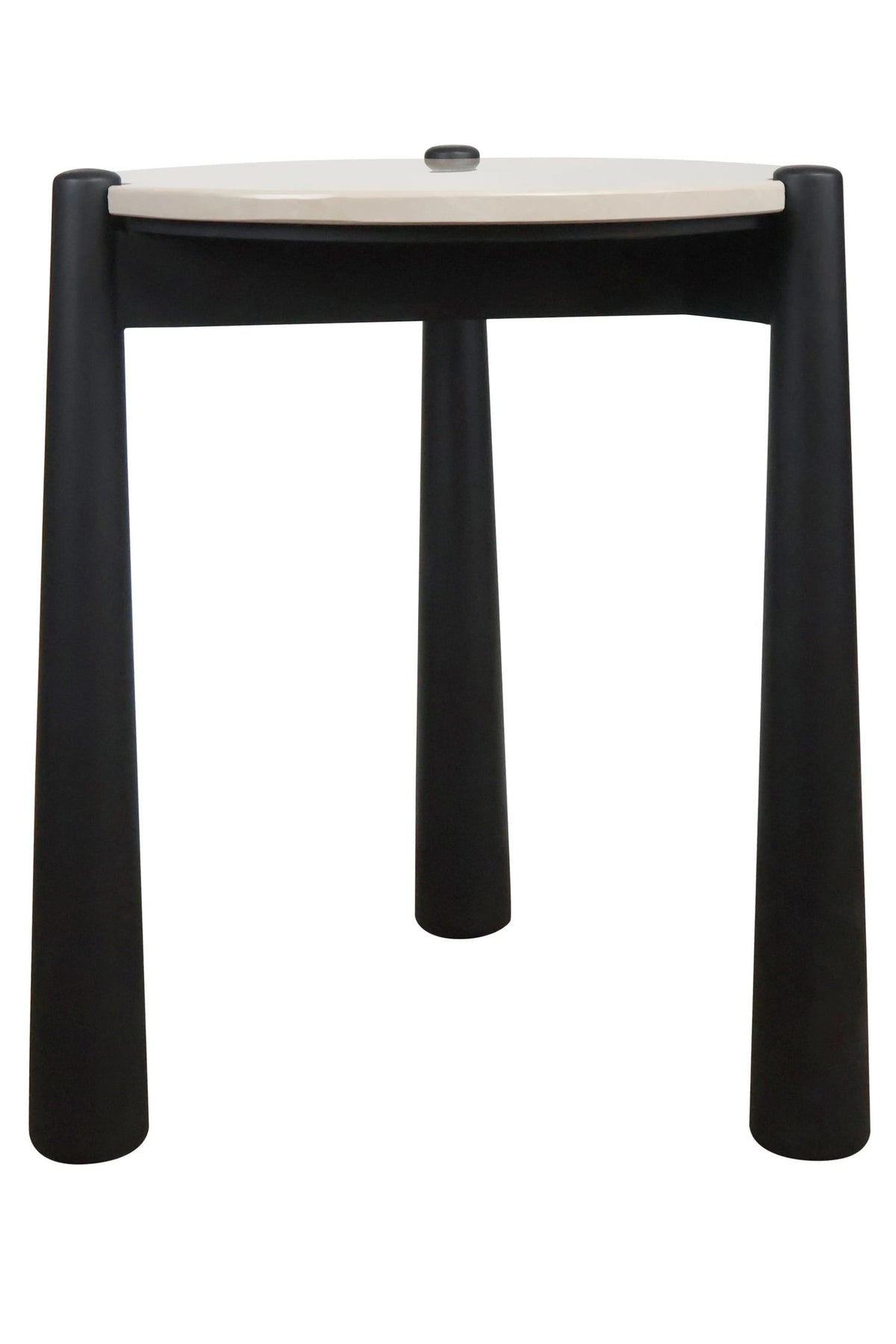 Marlstone Cream Marble Top and Mango Wood Side Table