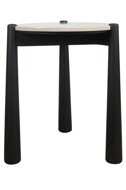 Marlstone Cream Marble Top and Mango Wood Side Table
