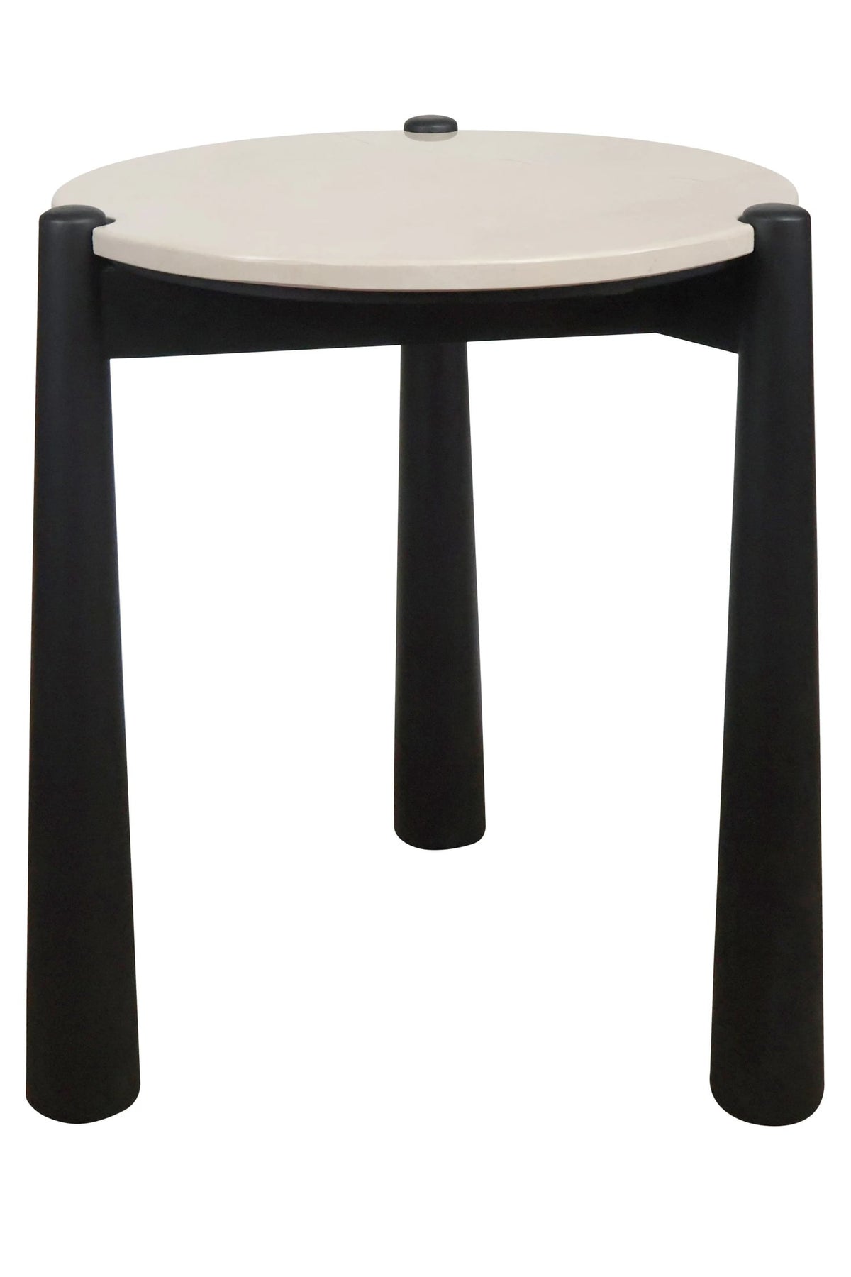 Marlstone Cream Marble Top and Mango Wood Side Table