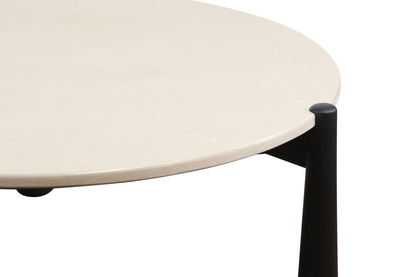 Marlstone Cream Marble Top and Black Mango Wood Coffee Table