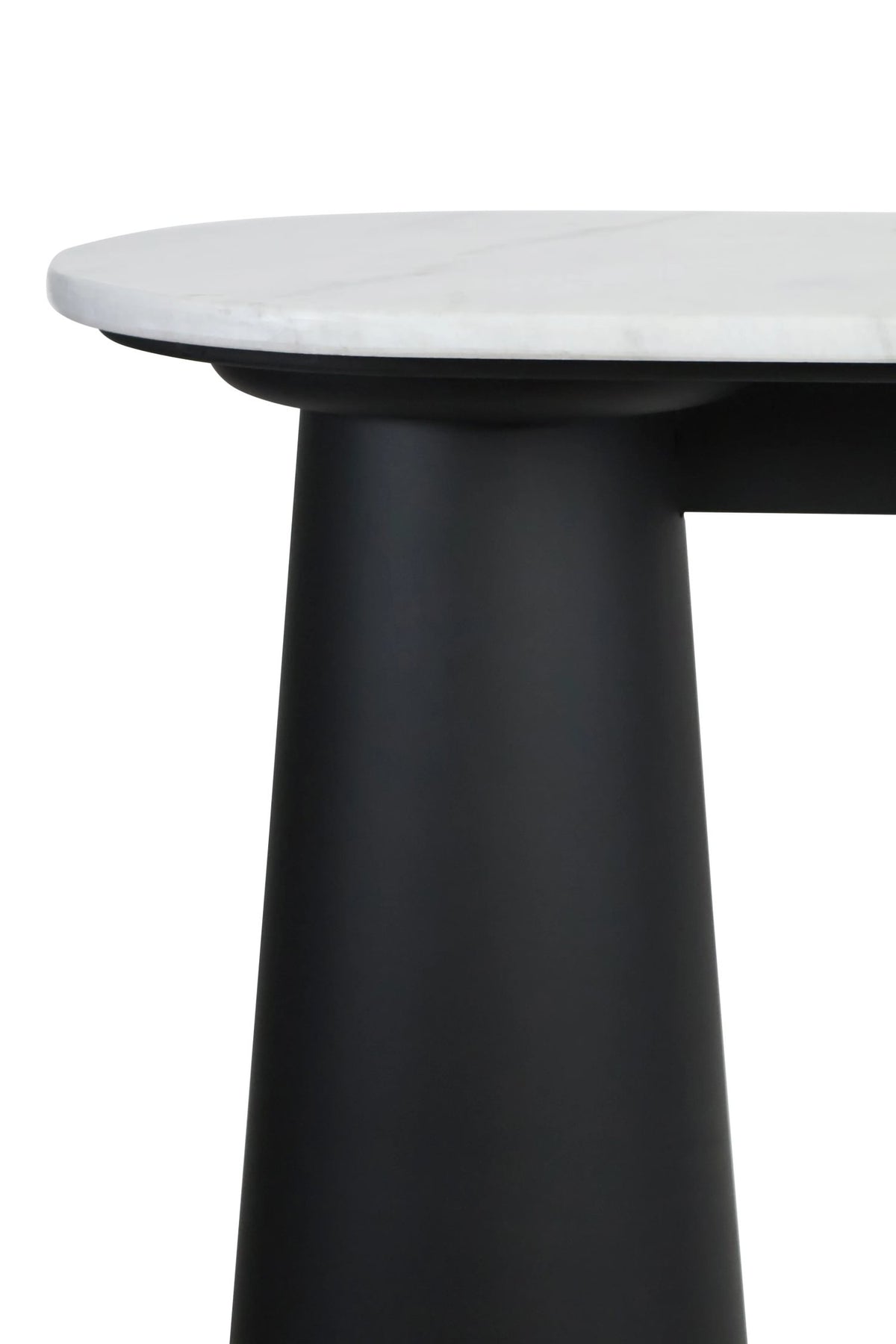 Stonehaven White Marble Top and Black Mango Wood Console Table