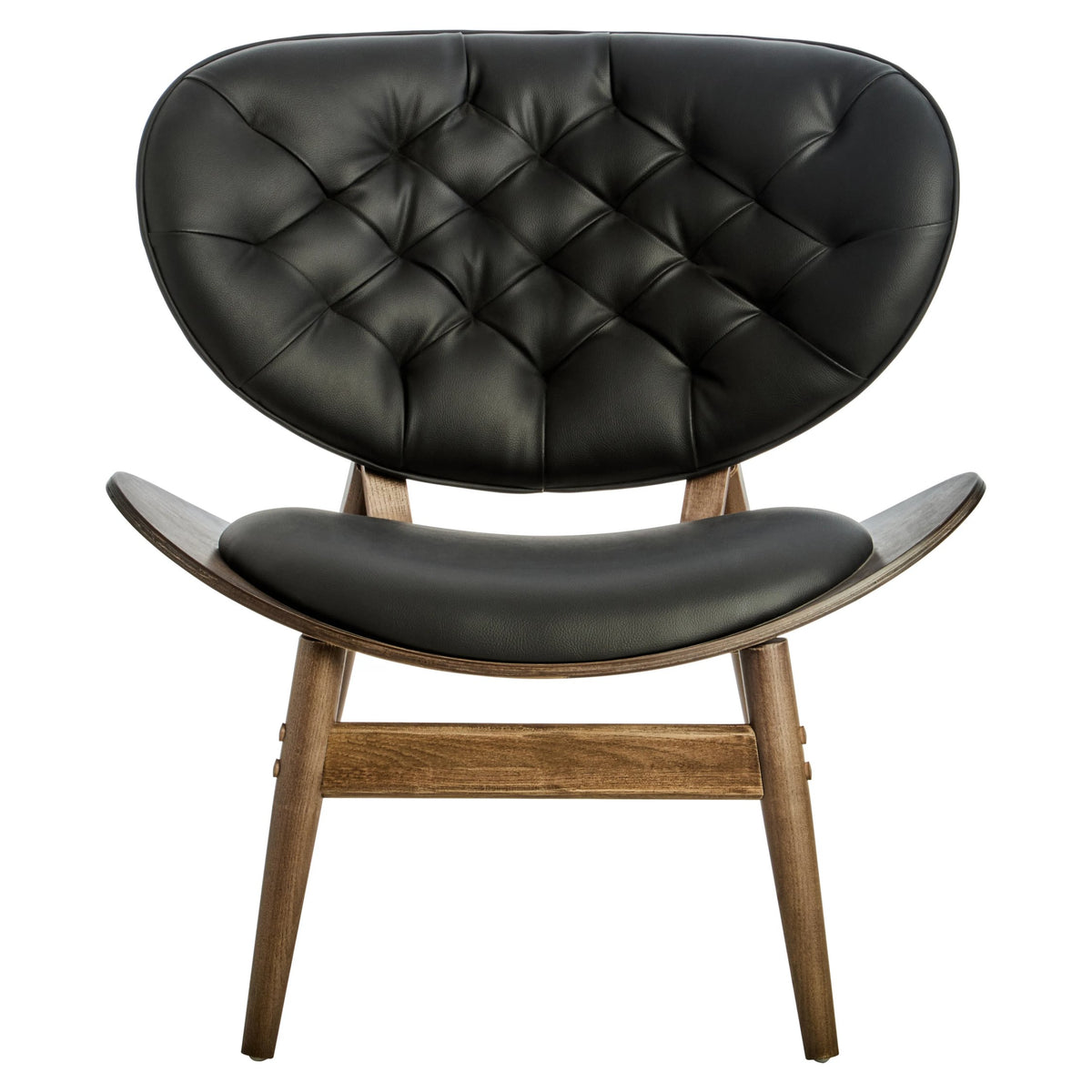 Ashbourne Black Leather Effect Chair with Elm Wood Frame