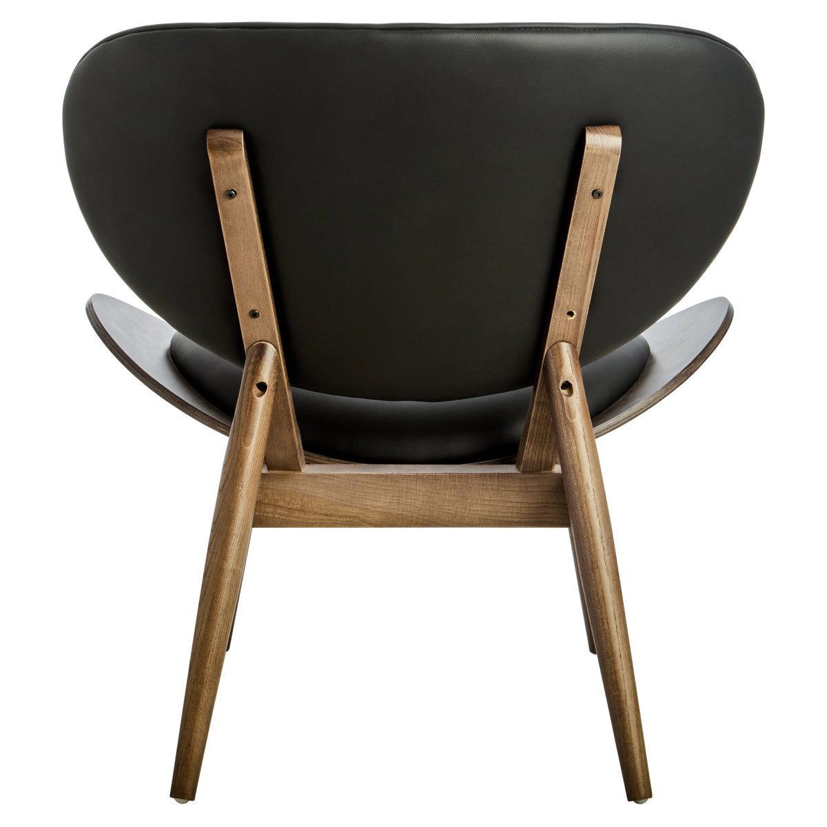 Ashbourne Black Leather Effect Chair with Elm Wood Frame