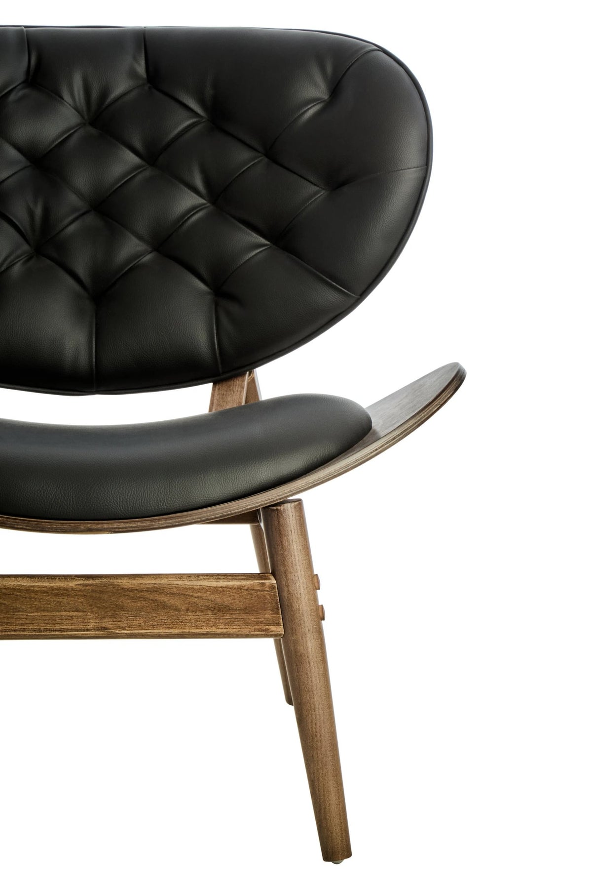 Ashbourne Black Leather Effect Chair with Elm Wood Frame