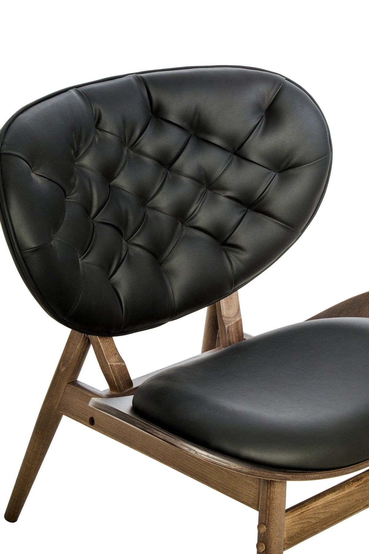 Ashbourne Black Leather Effect Chair with Elm Wood Frame