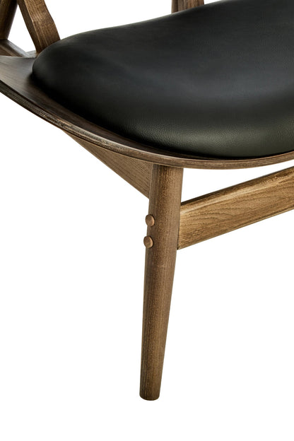 Ashbourne Black Leather Effect Chair with Elm Wood Frame