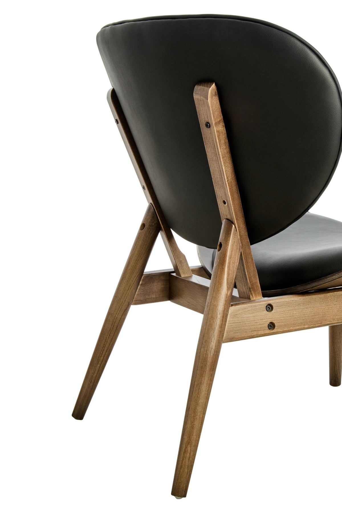 Ashbourne Black Leather Effect Chair with Elm Wood Frame