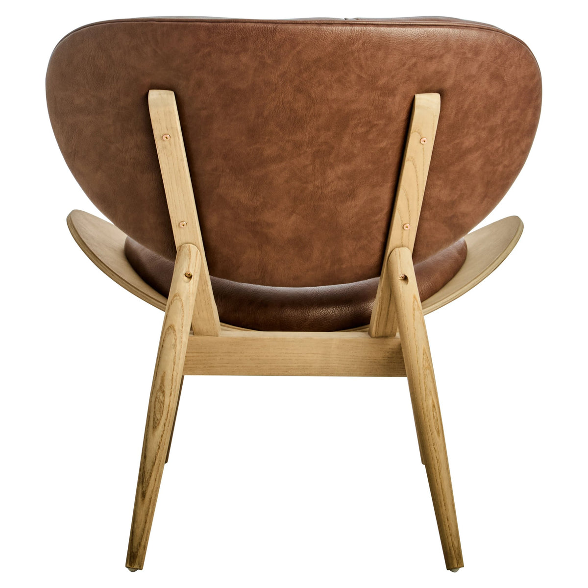 Ashbourne Brown Leather Effect Chair with Elm Wood Frame